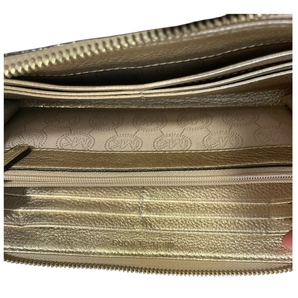 Michael Kors Metallic Gold Zip Wallet - Picture 7 of 12